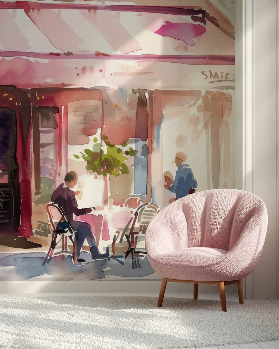 Parisian Café Watercolor