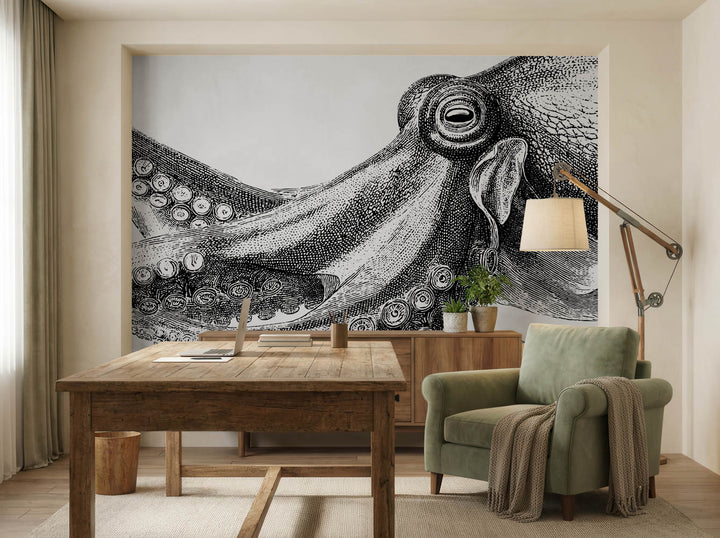 Vintage Octopus Engraving