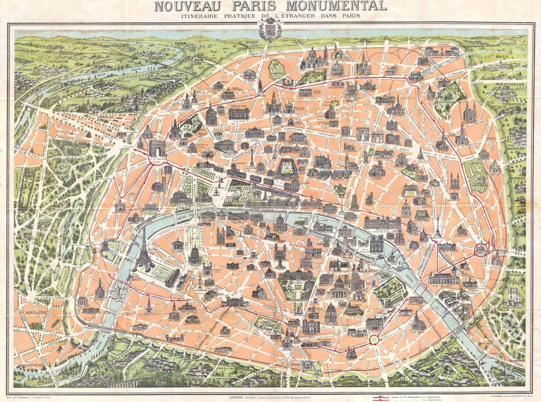 Vintage Paris Map
