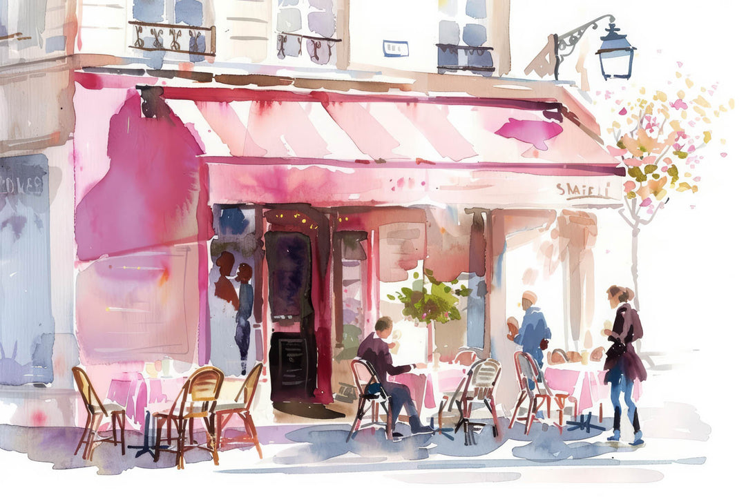 Parisian Café Watercolor
